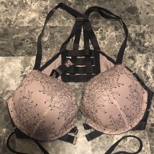 Victoria secret black and purple push up bra